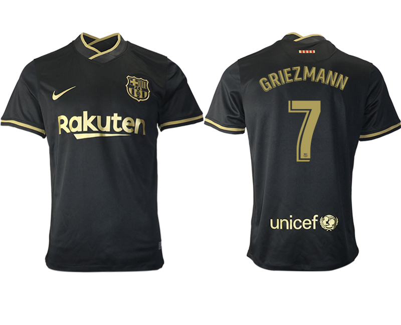 Men 2020-2021 club Barcelona away aaa version #7 black Soccer Jerseys->barcelona jersey->Soccer Club Jersey